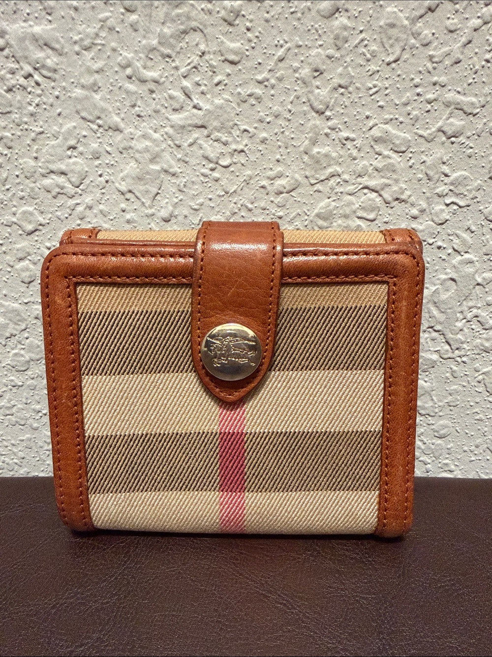 Burberry Tan Canvas and Brown Leather Buckle Wallet - Picture 2 of 8